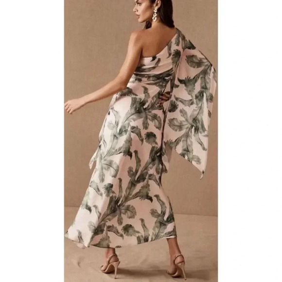 Significant Other Caspian One Shoulder Maxi Dress Tropical Leaf Size 2 - Picture 5 of 16